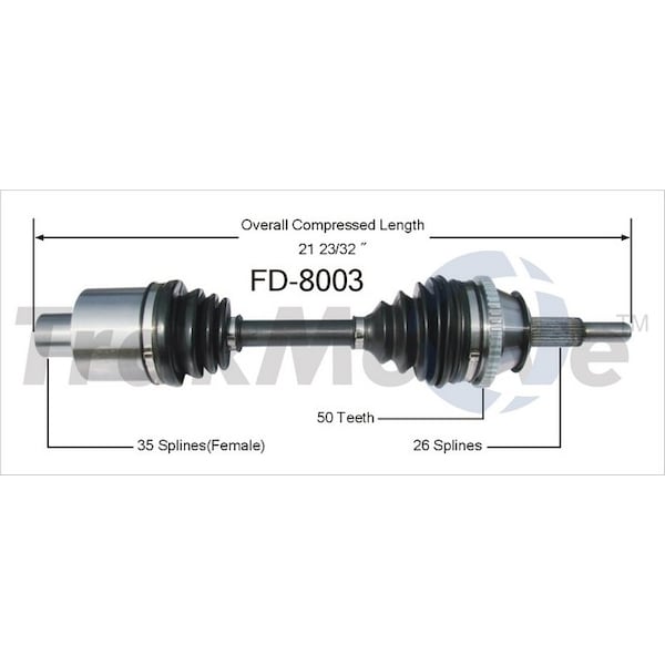 Surtrack Axle Cv Axle Shaft, Fd-8003 FD-8003 - main